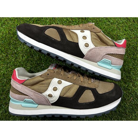 Saucony Shadow Original Brown/Creme/Pink Women's size 12/Men's 11 Sneakers VGC - Picture 1 of 14